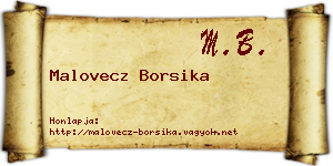 Malovecz Borsika névjegykártya